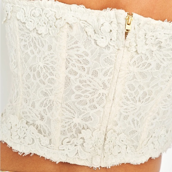 NWT LoveShackFancy Arno Bustier Lace Corset Top - Antique White - Picture 15 of 16